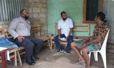 Berikan-Edukasi-Ke-Masyarakat,-Bhabinkamtibmas-Bersama-Lurah-Kolhua-Sampaikan-Himbauan-Terkait-Covid-19-Ke-Warga-Binaannya