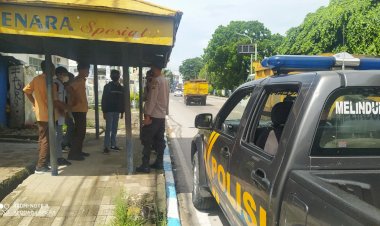 Personel-Polsek-Kelapa-Lima-Laksanakan-Patroli-Penegakan-Prokes-Himbau-Anak-Sekolah