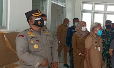 Kapolres-Kupang-Kota-Bersama-Rombongan-Forkompimda-Kota-Kupang-Meninjau-Tempat-Isoter-Di-Puskesmas-Penkase-Oeleta