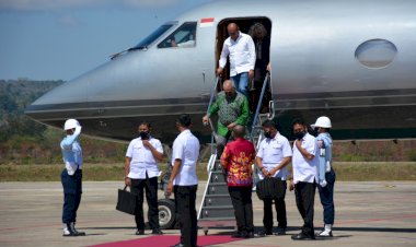 Detik--detik-kedatangan-Presiden-Presiden-Republik-Demokratik-Timor-Leste-Jose-Ramos-Horta-di-Bandara-El-Tari-Kupang.