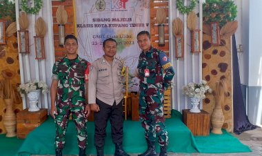 Sinergitas-TNI-Polri,-Bhabinkamtibmas,-Babinsa-AD-dan-Babinpotdirga-AU-Amankan-Kegiatan-Sidang-Majelis-Klasis-Kota-Kupang-Timur-V-Tahun-2023