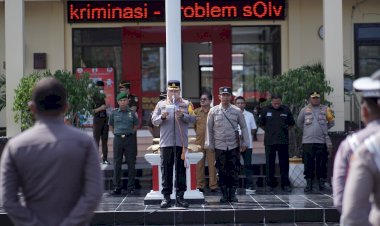 Jelang-Kampanye-Pemilu-Serentak,-Polresta-Kupang-Kota-Gelar-Apel-Kesiapan-Personel