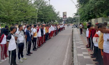 Personel-Polresta-Kupang-Kota,-Olahraga-Bersama-di-Arena-CFD-El-Tari.