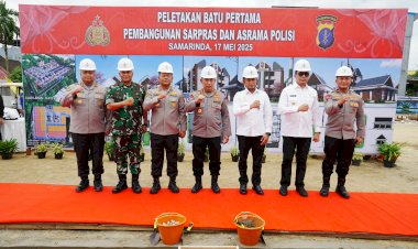 Hadiri-Ground-Breaking-Asrama-Polresta-Samarinda,-Kapolri-Bagikan-Sumur-Bor-Sembako-ke-Warga