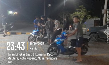 Kanit-Reskrim-IPDA-Afret-Bire-Pimpin-Patroli-Malam,-Jaga-Wilkum-Polsek-Maulafa-Kondusif.