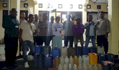 Kapolsek-Alak-Pimpin-Kegiatan-Kepolisian-yang-Ditingkatkan,-Ratusan-Liter-Sopi-Disita.