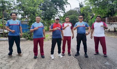 Kapolsek-Maulafa-dan-Anggota-Gelar-Korve-dan-Olahraga-Lari-di-Akhir-Pekan:-Jaga-Kesehatan-dan-Solidaritas.