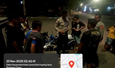 Polsek-Kota-Lama-Tingkatkan-Patroli-Malam,-Bubarkan-Kelompok-Pemuda-yang-Nongkrong-Sambil-Konsumsi-Miras.