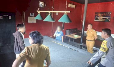 Respon-Keluhan-Warga,-Bhabinkamtibmas-Oesapa-Barat-Bersama-Lurah-Tertibkan-Operasional-Tempat-Biliar.