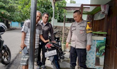 Bhabinkamtibmas-Fatufeto-Respons-Aduan-Warga,-Amankan-Sepeda-Motor-Misterius.