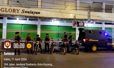 Lampu-Biru-Terus-Menyala,-Sat-Samapta-Polresta-Kupang-Kota-Kawal-Kondusifitas-Kota-Hingga-Dini-Hari.