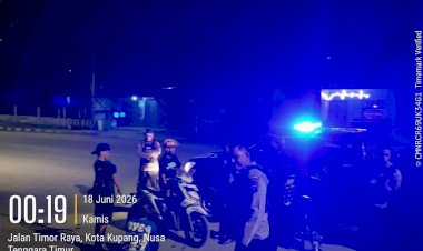 Patroli-Lampu-Biru-Sat-Samapta-Polresta-Kupang-Kota-Jaga-Kamtibmas,-Masyarakat-Merasa-Lebih-Aman.