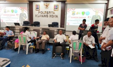 Sambut-Hari-Bhayangkara-ke-80,-Polresta-Kupang-Kota-Gelar-Donor-Darah,-Terkumpul-72-Kantong-Darah.