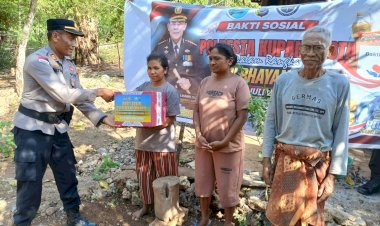 Jelang-Hari-Bhayangkara-Ke-80,-Polresta-Kupang-Kota-Tebar-Kepedulian-Melalui-Bakti-Sosial-di-Kecamatan-Alak.