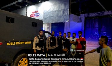Jaga-Kamtibmas-Tetap-Kondusif,-Sat-Samapta-Polresta-Kupang-Kota-Gelar-Patroli-Lampu-Biru-hingga-Dini-Hari.