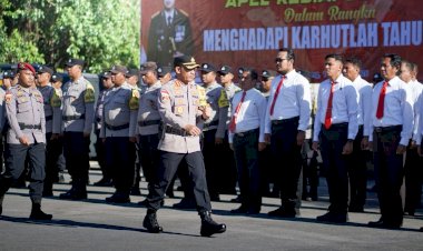 Antisipasi-Ancaman-Kemarau-Panjang,-Kapolresta-Kupang-Kota-Pimpin-Apel-Kesiapsiagaan-Karhutla-2026.