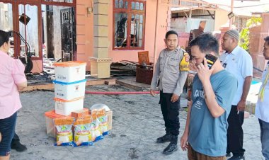 Bhabinkamtibmas-Kayu-Putih-Hadir-Dampingi-Penyaluran-Bantuan-bagi-Korban-Kebakaran