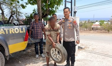 Polisi-Bersama-Masyarakat;-Polsek-Alak-Sigap-Amankan-Terduga-Pelaku-Pencurian-dari-Amukan-Massa.