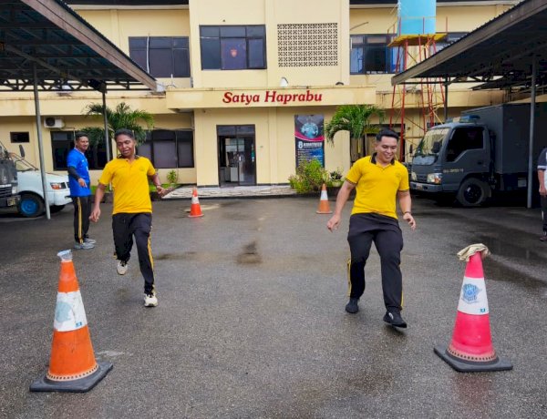 Hari Kedua TKJ Polresta Kupang Kota, Ratusan Personel Uji Ketahanan Fisik.