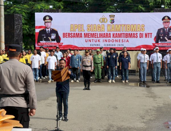 Polresta Kupang Kota Gelar Apel Siaga Kamtibmas, Libatkan Elemen Masyarakat dan Organisasi Kepemudaan.