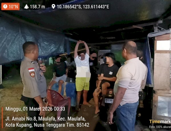 Patroli Polsek Maulafa Ciptakan Situasi Kondusif, Satu Kelompok Pemuda Miras di Oepura Dibubarkan