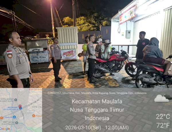 Patroli Polsek Maulafa, Upaya Cegah Potensi Gangguan Kamtibmas di Jam Rawan.