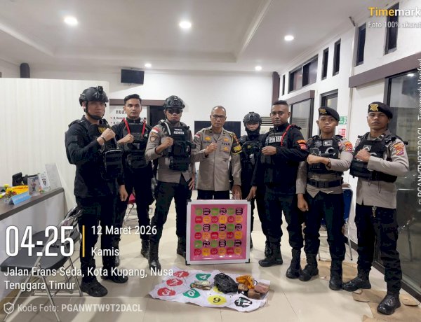 Sikat Penyakit Masyarakat, Polresta Kupang Kota Amankan Barang Bukti Judi Bola Guling di TDM 3.