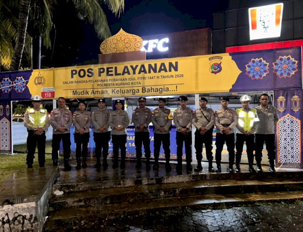 Satgas Preemtif Polresta Kupang Kota Intensifkan Sambang dan Imbauan Kamtibmas, Pastikan Pos Yan Ops Ketupat Turangga 2026 Siap Layani Masyarakat.
