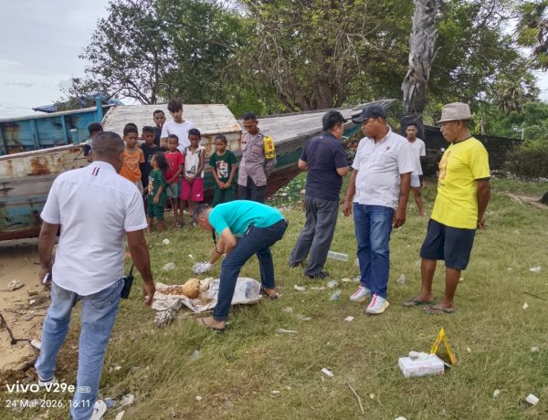 Respon Cepat Laporan Warga, Polsek Kota Lama Amankan Temuan Tengkorak di Pesisir Pantai Nunsui Oesapa.