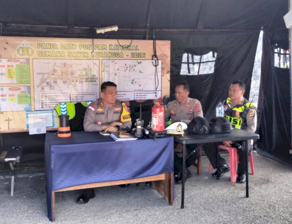 Wakapolresta Kupang Kota Cek Kesiapan Personel Pos Pam, Pastikan Pengamanan Anggota Berjalan Optimal.