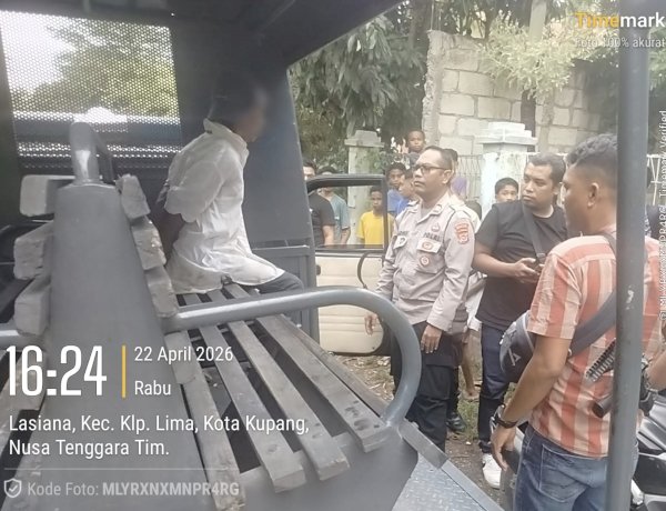 Respon Cepat Laporan 110, Bhabinkamtibmas dan Piket Polsek Kota Lama Amankan Pria Berinisial Sajam yang Resahkan Warga Lasiana.