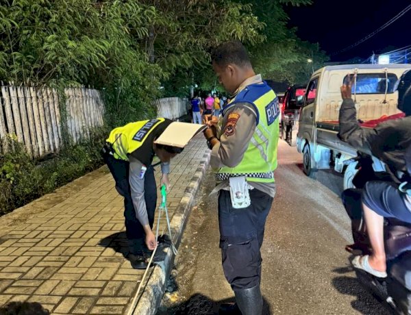 Hilang Kendali Picu Kecelakaan Beruntun di Naikoten, Satlantas Polresta Kupang Kota Lakukan Olah TKP.