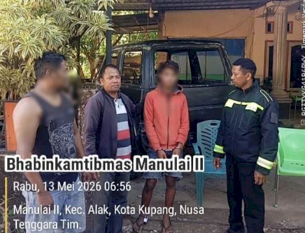 Curiga Hendak Mencuri Besi Bengkel, Seorang Anak Diamankan Bhabinkamtibmas Manulai Dua.