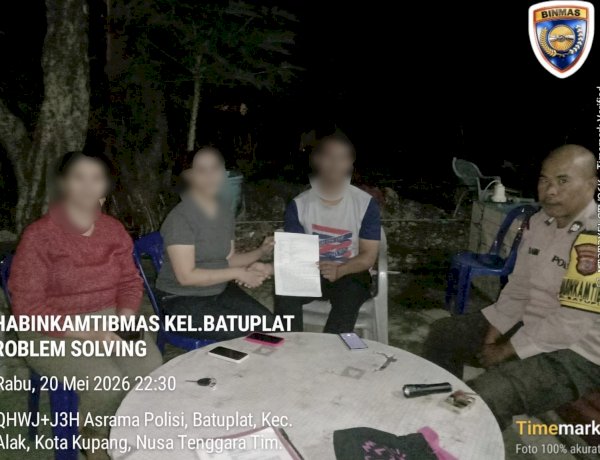 Bhabinkamtibmas Batuplat Berhasil Mediasi Kasus Dugaan Penggelapan Emas 47 Gram Secara Kekeluargaan.