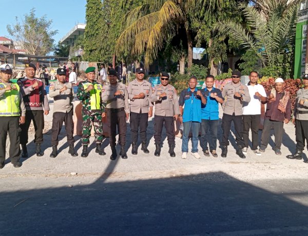 Personel Gabungan Polresta Kupang Kota dan Polsek Maulafa Amankan Takbiran dan Shalat Ied Idul Adha 1447 H di Maulafa