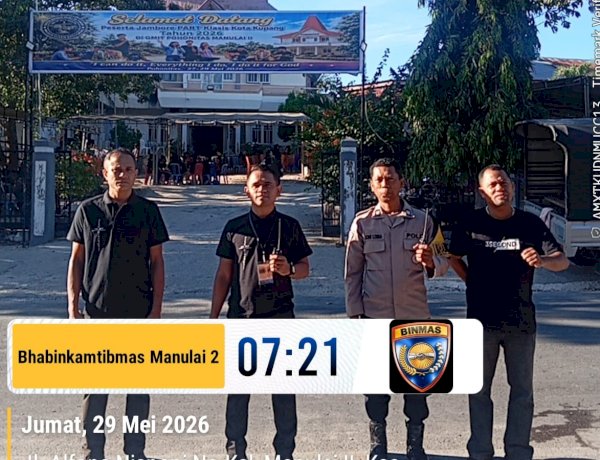 Bhabinkamtibmas Manulai II Amankan Penutupan Jambore PART Klasis Kota Kupang