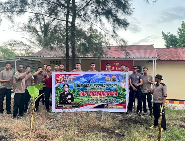 Sambut Hari Bhayangkara ke-80, Sat Samapta Polresta Kupang Kota Tanam Pohon di Pos Perintis Fatululi.