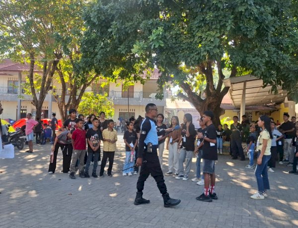 Bhabinkamtibmas Bakunase II Amankan Jambore PART GMIT Alfa Omega Labat dan Pelepasan Peserta Lomba Lintas Alam