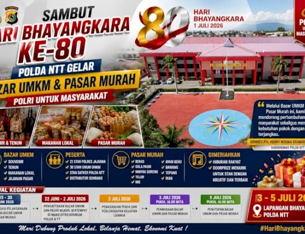 Sambut Hari Bhayangkara ke-80, Polda NTT Siapkan Bazar UMKM dan Pasar Murah untuk Masyarakat.