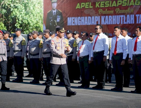 Antisipasi Ancaman Kemarau Panjang, Kapolresta Kupang Kota Pimpin Apel Kesiapsiagaan Karhutla 2026.