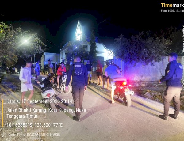 Gerak Cepat Samapta Polresta Kupang Kota Respons Laporan Keributan di Cabang Air Oebobo, Empat Pemuda Diamankan.