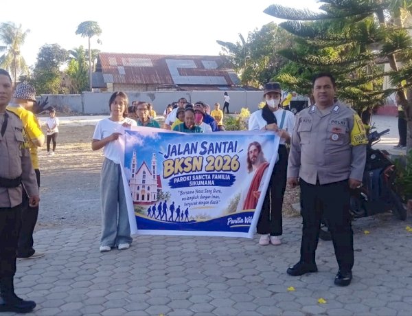 Polsek Maulafa Amankan Jalan Santai BKSN 2026 Paroki St. Familia Sikumana, Kegiatan Berlangsung Aman dan Lancar.