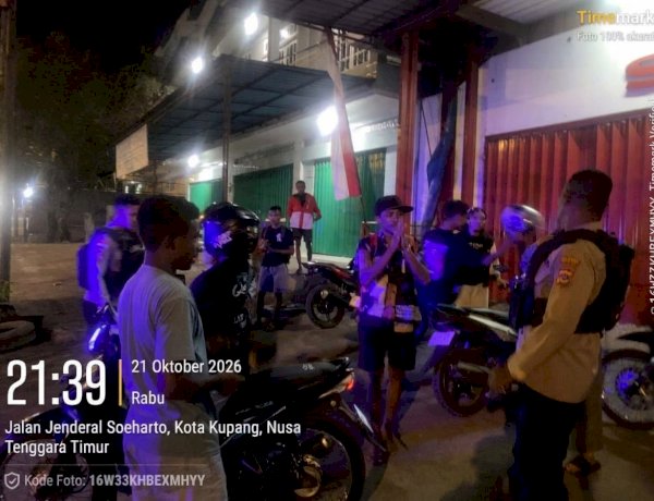 Cegah Tawuran dan Balap Liar, Sat Samapta Polresta Kupang Kota Gelar Patroli Lampu Biru.
