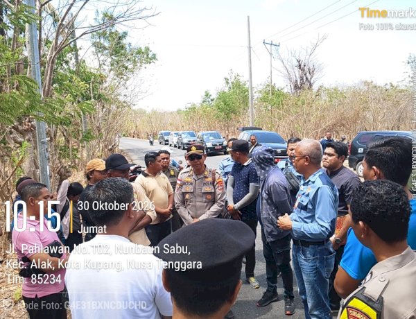 Polsek Alak Kawal Penolakan Pembangunan Balai Garam di Manulai II, Kapolsek Pimpin Langsung Pengamanan