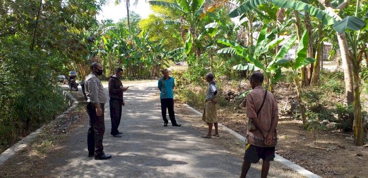 Cegah Covid-19, Bhabinkamtibmas Bersama Lurah Kolhua Lakukan Sambang dan Berikan Imbauan Pada Warganya