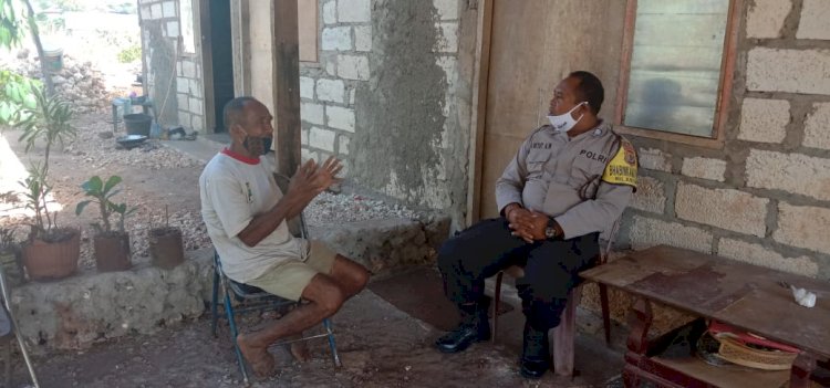 Bhabinkamtibmas Kelurahan Kolhua Berikan Himbauan Kamtibmas Ditengah Pandemi Covid-19