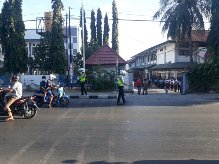 Peduli Pandemi Covid-19, Satlantas Polres Kupang Kota Himbau Tertib Berlalu Lintas Pada Pengguna Jalan