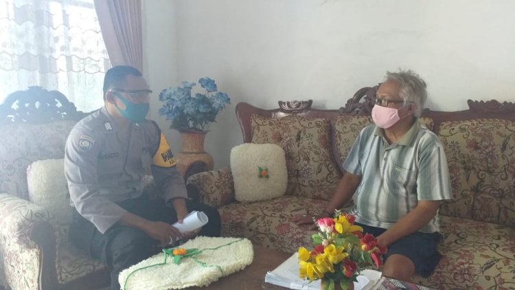 Himbau Tokoh Masyarakat Terkait Adaptasi Kebiasaan Baru, Bhabinkamtibmas Lakukan Sambang