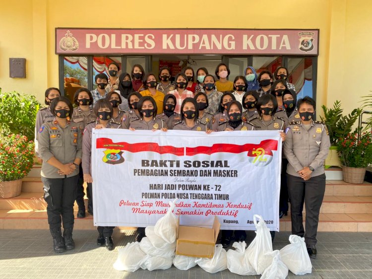 Polwan Polres Kupang kota Melaksanakan Bakti Sosial Dalam Rangka Hut Polwan ke 72