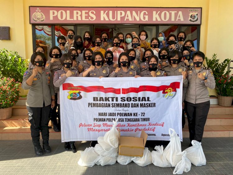 Polwan Polres Kupang kota Melaksanakan Bakti Sosial Dalam Rangka Hut Polwan ke 72